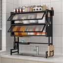 KITCHEN RACK DOUBLE LAYER DR-8935-BLACK