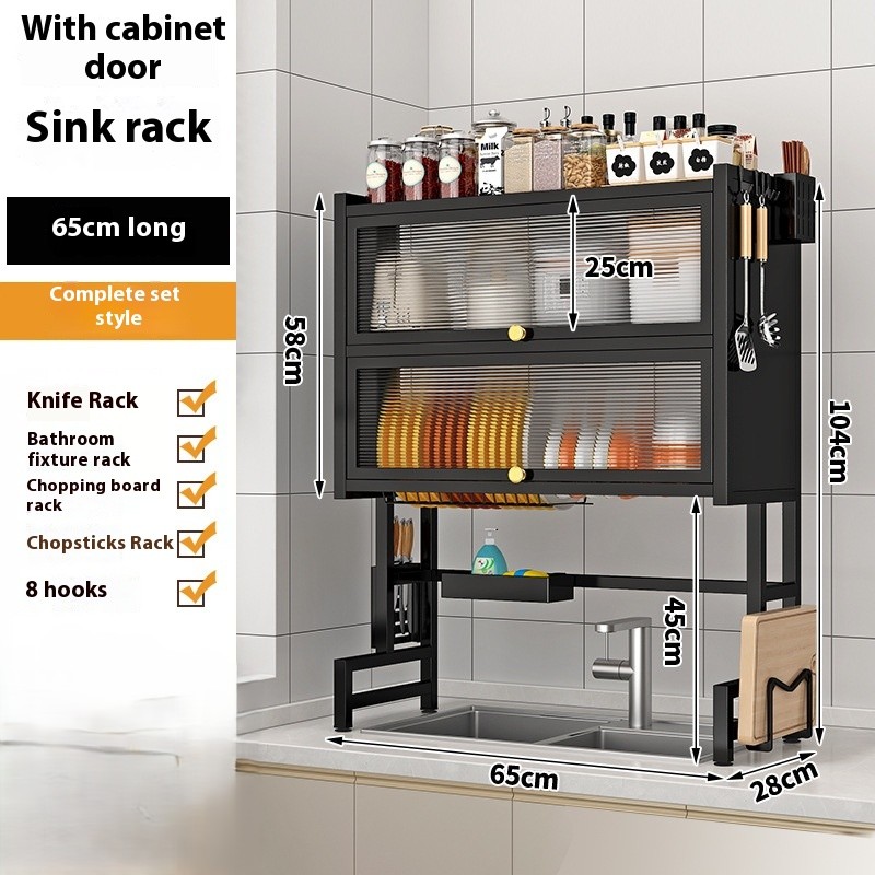 KITCHEN OVER SINK RACK DOUBLE LAYER- WHITE/رف مطبخ مزدوج الطبقات فوق حوض المطبخ- ابيض