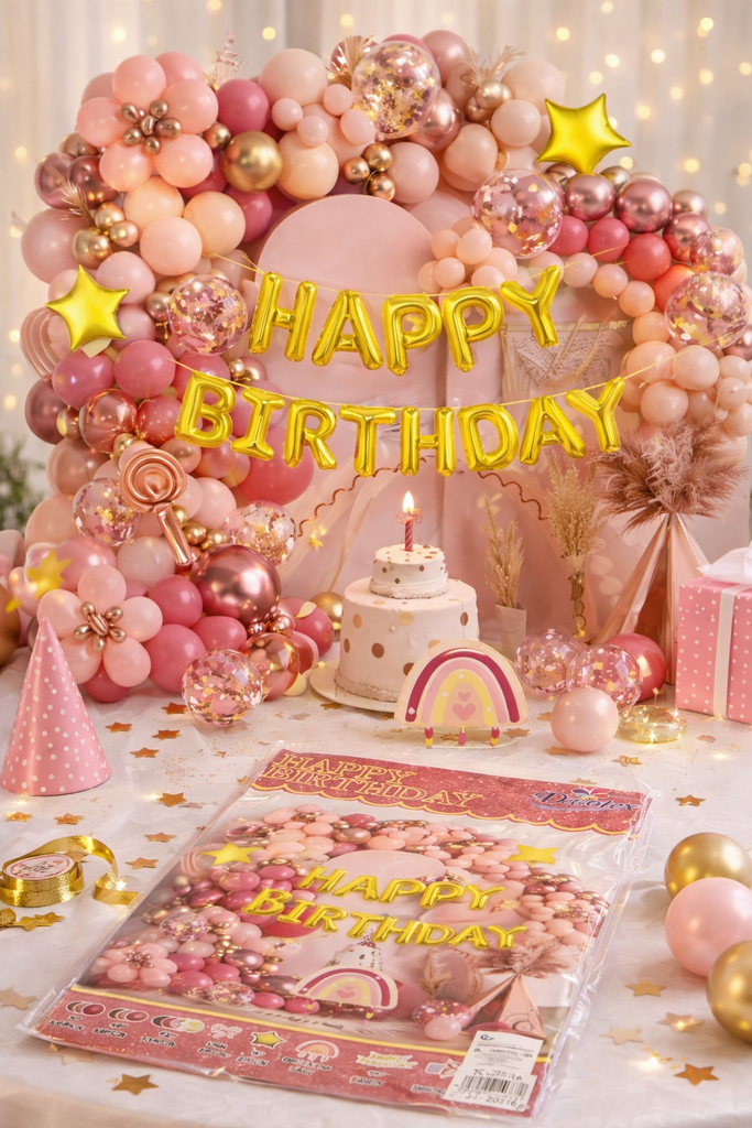 HAPPY BIRTHDAY PARTY WALL DECORATION /ديكور حائط لحفلة عيد ميلاد 