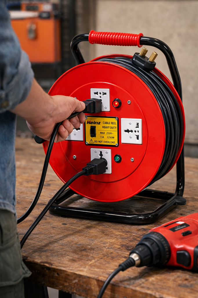 HERVY DUTY CORD CABLE REEL 25M/بكرة تمديد كابلات متينة بطول 25 مترًا