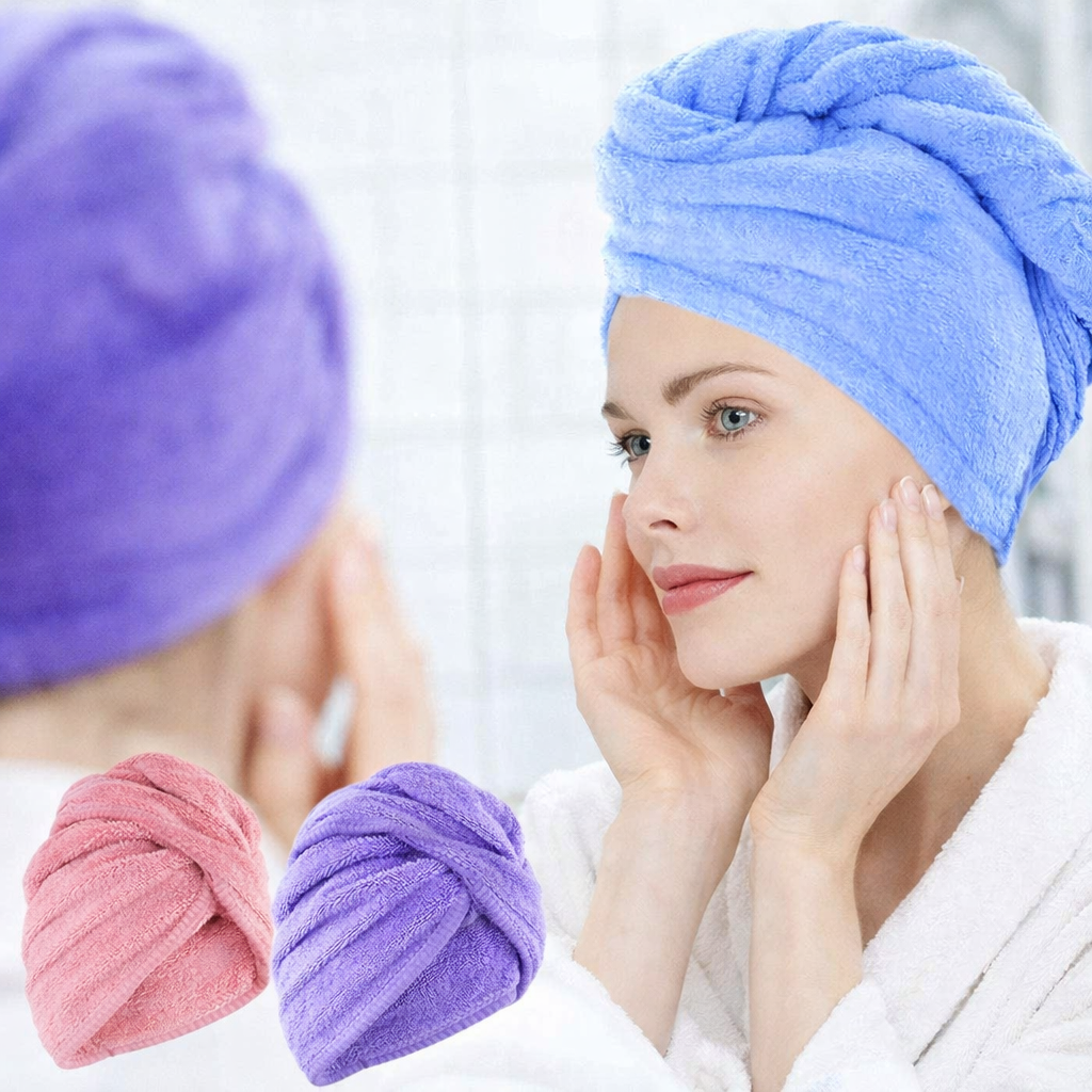 QUICK DRY HAIR TOWEL CAP 1 PC /قبعة منشفة سريعة الجفاف للشعر