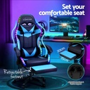 Gaming chair with light strip + speaker + footrest / كرسي ألعاب مع شريط إضاءة + مكبر صوت + مسند للقدمين