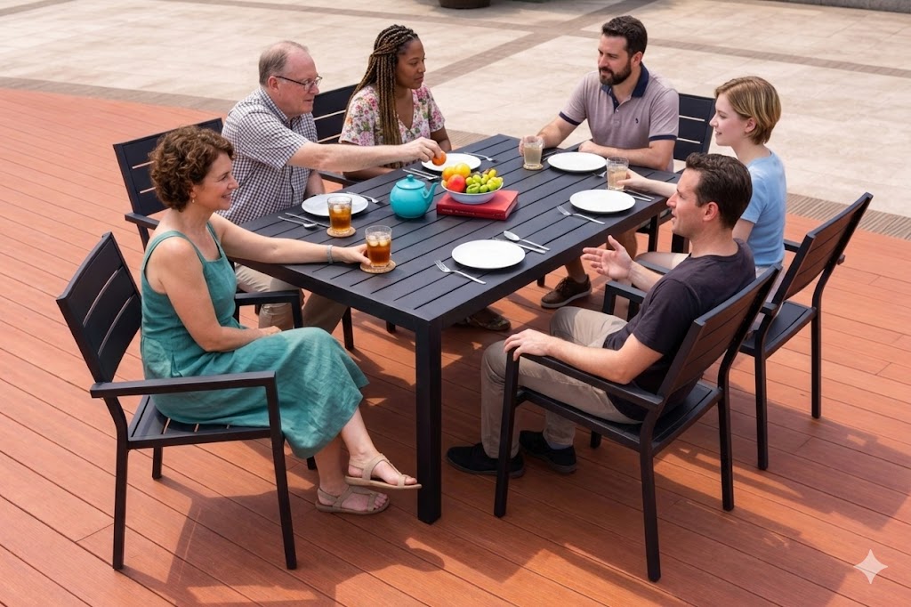 Outdoor TABLE/ جلسة خارجية من طاولة و 6 كراسي