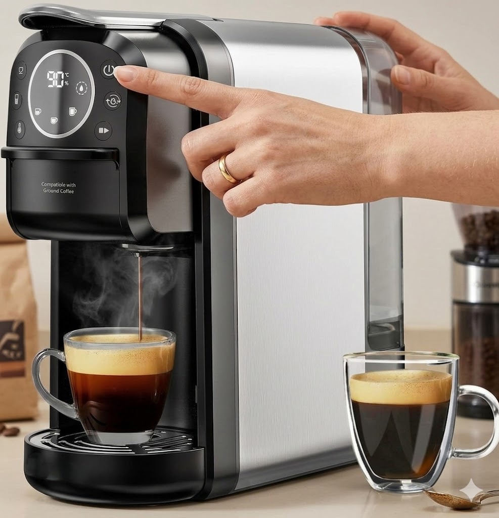 SAYONA MULTI CAPSULE 4 IN 1 COFFEE MACHINE /ماكينة قهوة سايونا متعددة الكبسولات 4 في 1