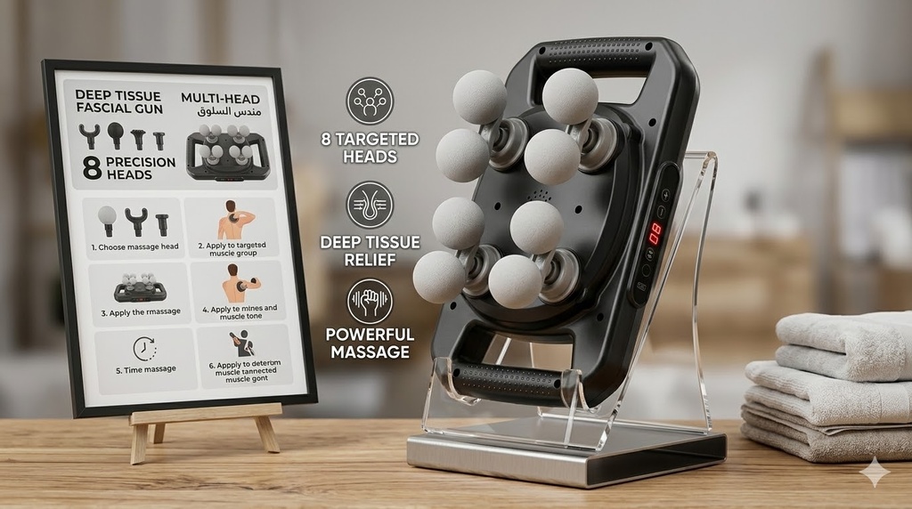 Back Massager Gun for Pain Relief/مسدس تدليك الظهر لتخفيف الألم