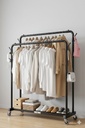 (A&M) Plastic Double clothes hanger with 1 SHELF 120x41x145cm/ (A&M) علاقة ملابس بلاستيكية المزدوجة