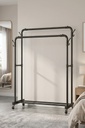 (A&M) Plastic Double clothes hanger with 1 SHELF 120x41x145cm/ (A&M) علاقة ملابس بلاستيكية المزدوجة
