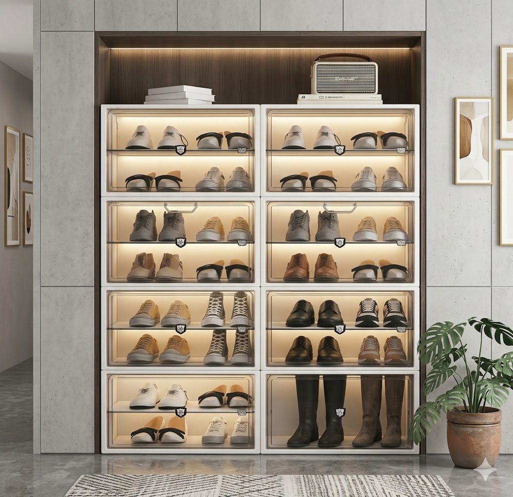 15 LAYERS PLASTIC SHOE CABINET/خزانة أحذية بلاستيكية مكونة من 15 طبقة