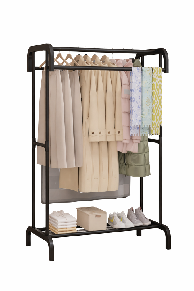 (A&M) Clothes Hanger 91x44x157cm/ علاقة الملابس متعدد العلاقات مع رف واحد