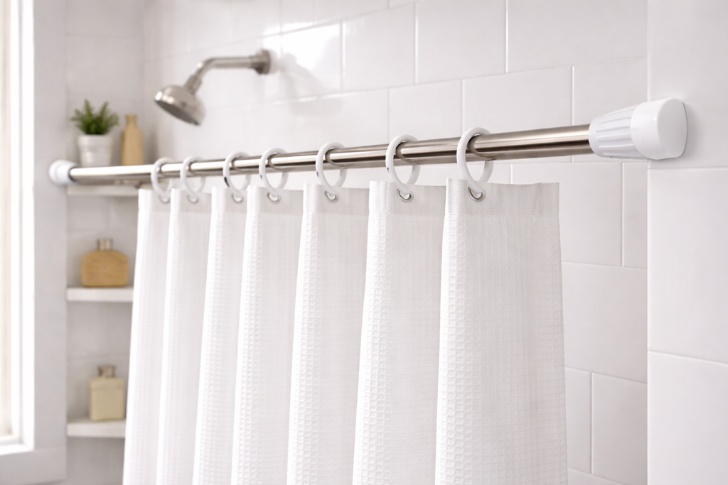 SHOWER CURTAIN ROD STEEL 135~240/علاقة الستائر القابلة للتمديد  