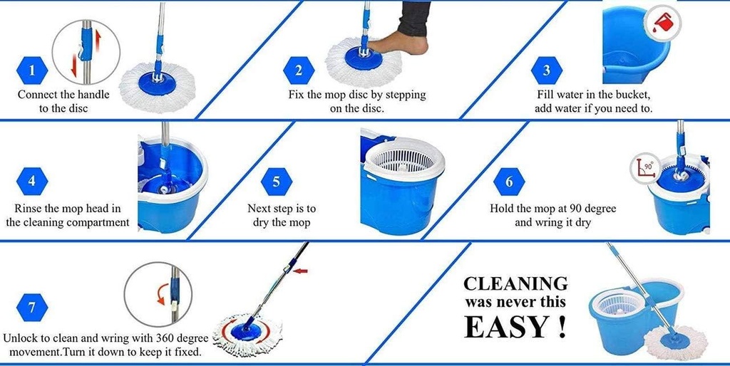 DOUBLE DRIVE ROTATION ROTARY MOP/ ممسحة دوارة ذات نظام دفع مزدوج