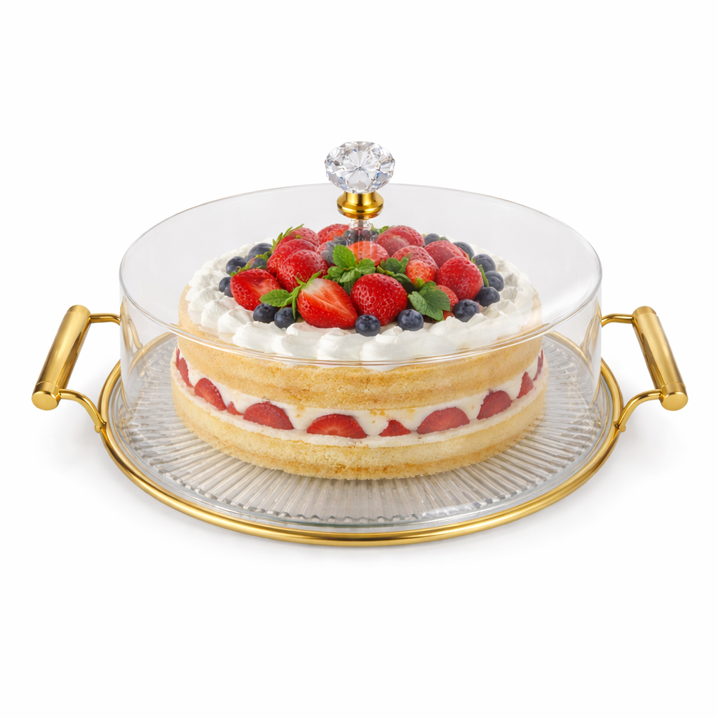 PLASTIC CAKE SERVING PLATE/طبق تقديم الكيك البلاستيكي