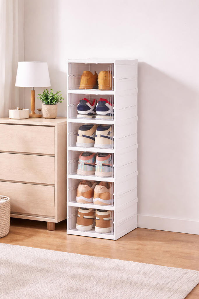 6-LAYERS PLASTIC SHOE CABINET/خزانة أحذية بلاستيكية 6طبقات