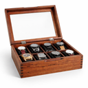 8 SLOTS WOODEN WATCH BOX/صندوق ساعات خشبي بثمانية فتحات
