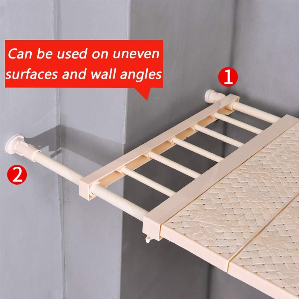 Expandable Stainless Steel Wall-Mounted Storage Rack 110-200 CM/رف تخزين جداري قابل للتمديد مصنوع من الفولاذ المقاوم للصدأ 