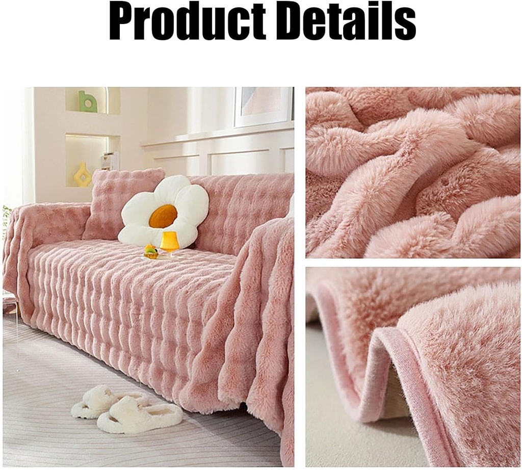 Luxurious Fur Sofa Cover SMALL SIZE 180*130 LIGHT COFFEE COLOR/غطاء أريكة من الفرو الفاخر مقاس صغير 180*130 لون القهوة الفاتح