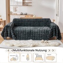 Luxurious Fur Sofa Cover XL SIZE  blue color /غطاء أريكة من الفرو الفاخر مقاس XL باللون الأزرق