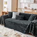 Luxurious Fur Sofa Cover XL SIZE  blue color /غطاء أريكة من الفرو الفاخر مقاس XL باللون الأزرق