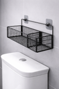 Metal Mesh Over The Toilet Storage Rack/شبكة معدنية فوق رف تخزين المرحاض