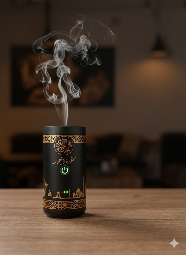 PORTABLE QURAN SPEAKER BURNER/مبخر مع مكبرات الصوت القرآنية