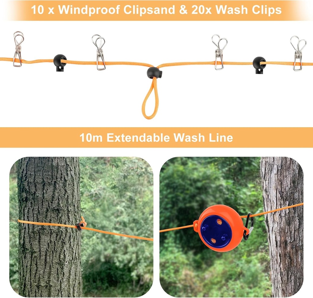 Portable Clothesline 10M/حبل غسيل محمول بطول 10 أمتار