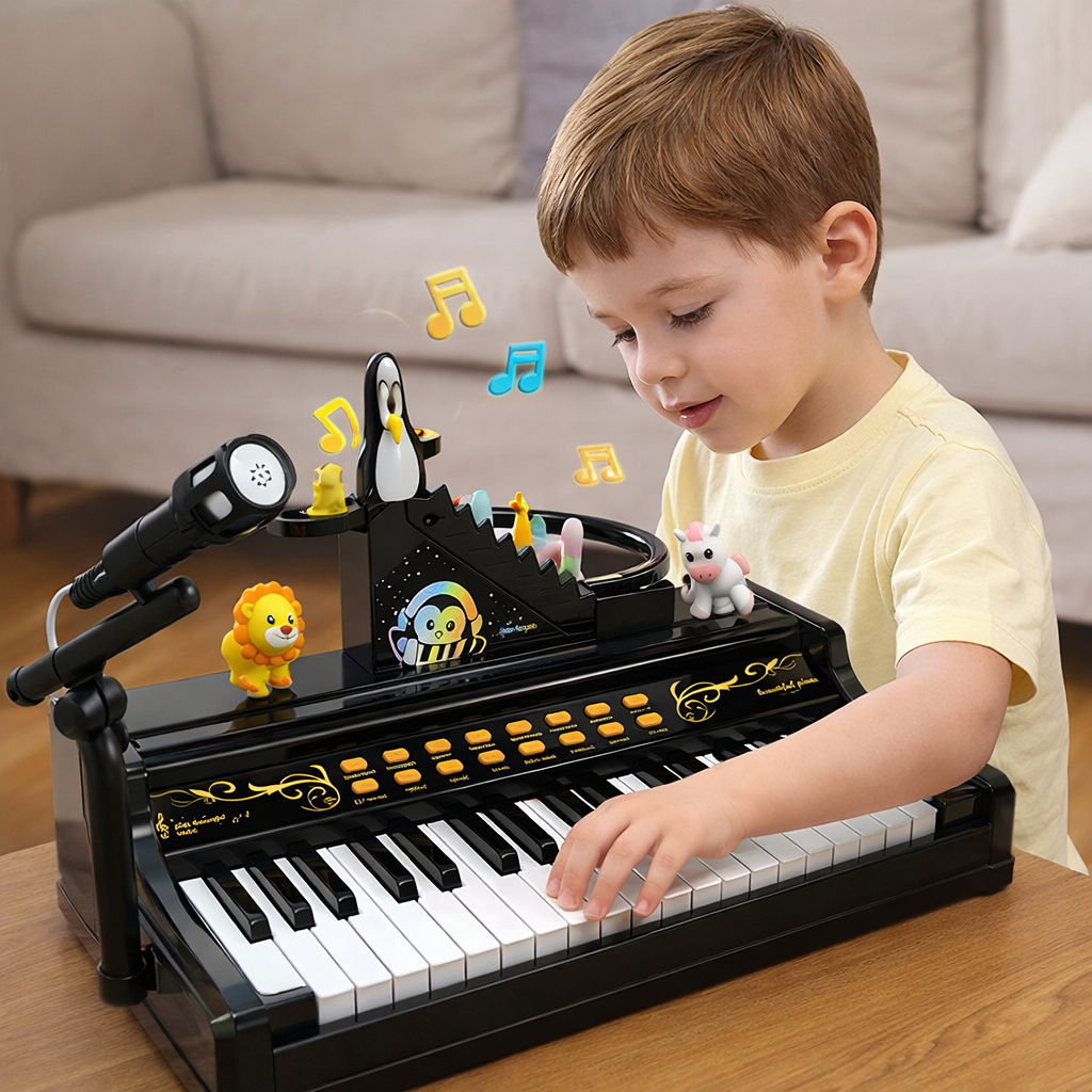 Electronic Piano Microphone Organ/بيانو إلكتروني  مع ميكروفون  