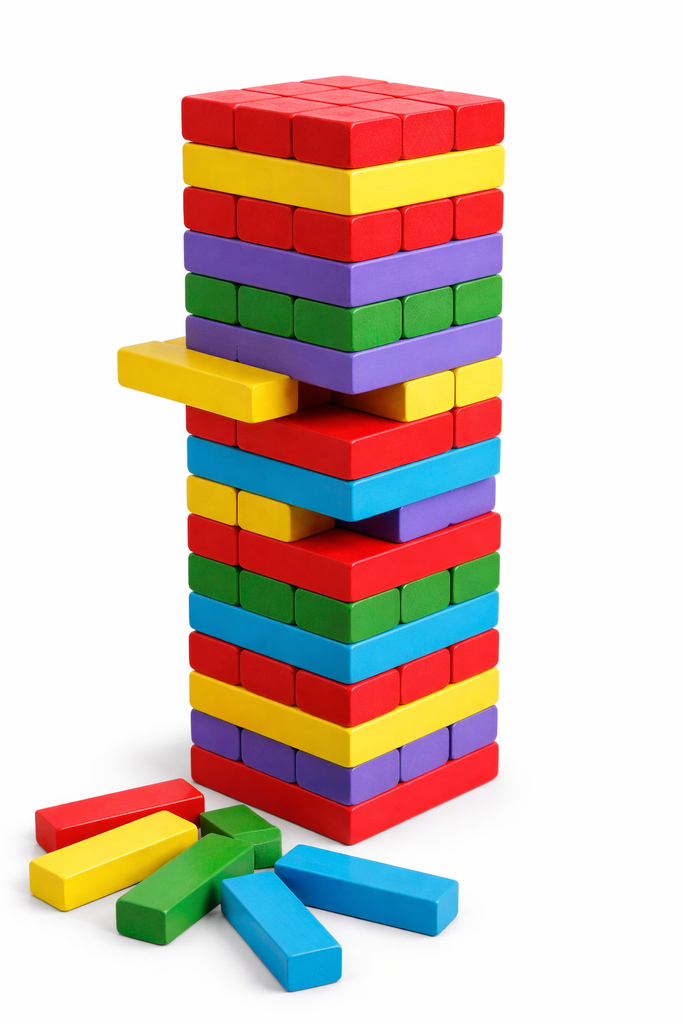 Jenga 54 Pieces Wooden Blocks / جينجا ٥٤ قطعة مكعبات خشبية 