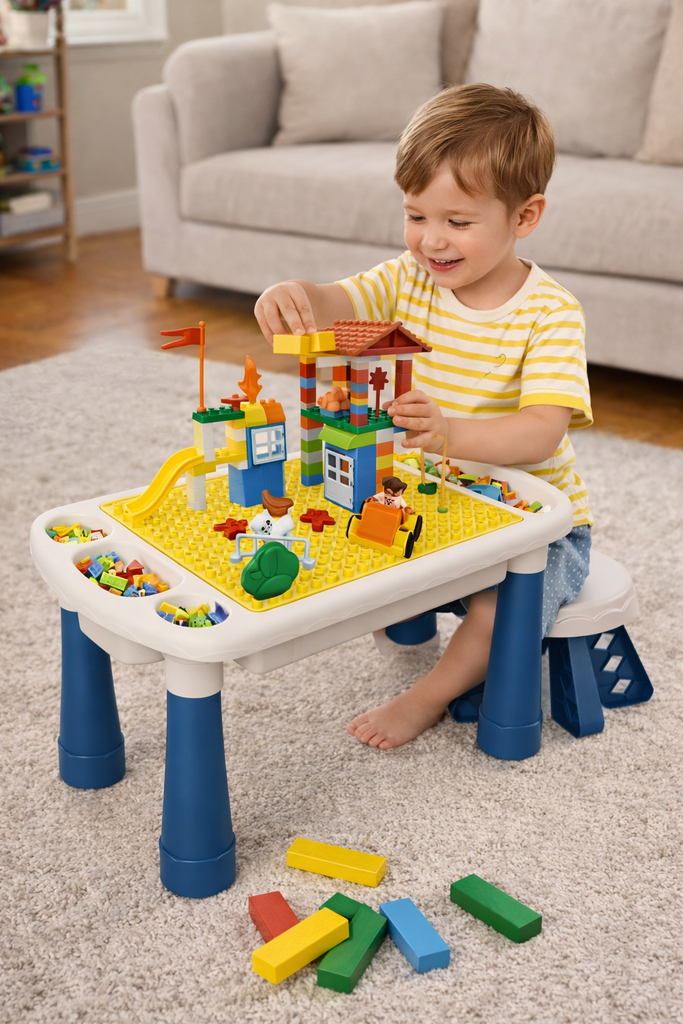 KIDS BLOCK PLAYING TABLE /طاولة لعب مكعبات الاطفال