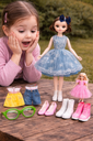 Sweet doll with accessories box/دمية جميلة مع صندوق ملحقات
