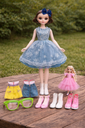 Sweet doll with accessories box/دمية جميلة مع صندوق ملحقات