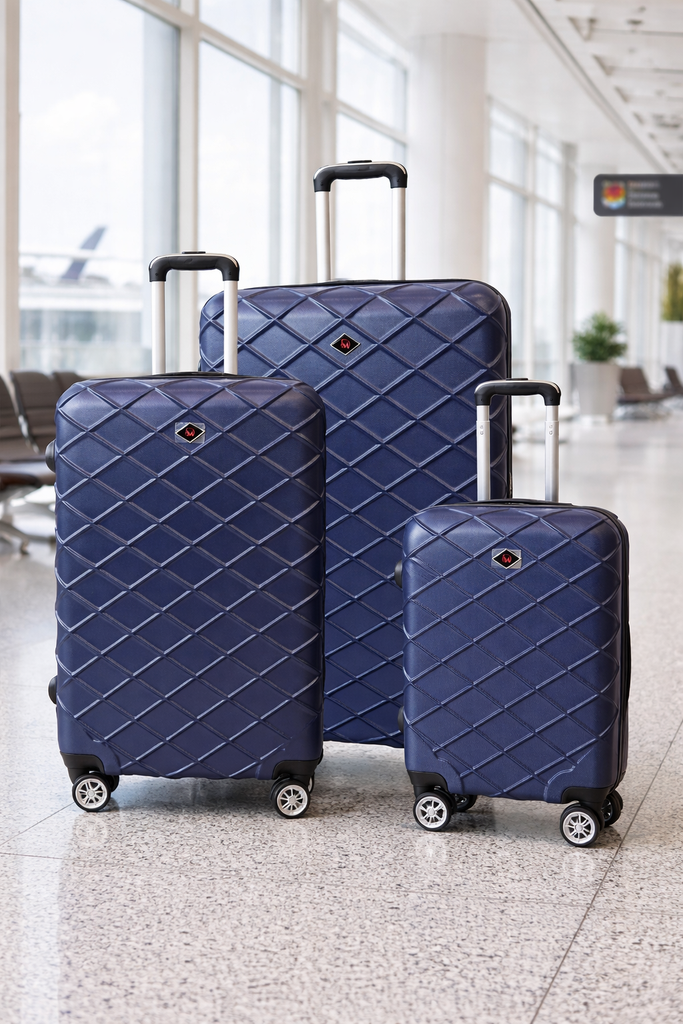 "NAVY" TRAVEL BAG SET OF 3 DIFFERENT SIZES SINGLE ZIPPER /مجموعة حقائب السفر 3 احجام مختلفة (لون البحري)