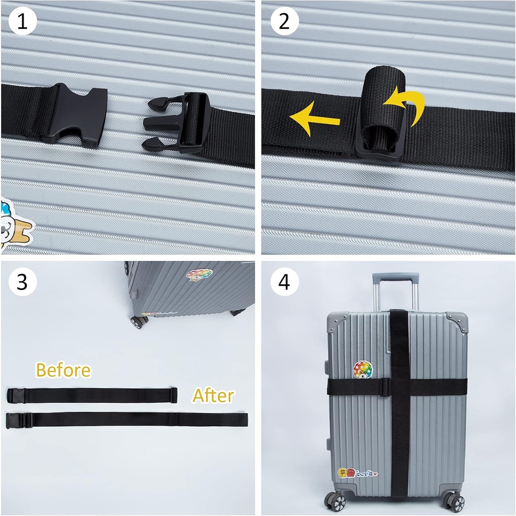 4.3 M CROSS ADJUSTABLE  LUGGAGE SAFETY STRAP / حزام أمان قابل للتعديل للأمتعة بطول 4.3 متر