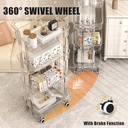 Clear Storage Rack 3-Layers With Wheels/ رف تخزين شفاف 3 رفوف مع عجلات 