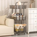 Clear Storage Rack 3-Layers With Wheels/ رف تخزين شفاف 3 رفوف مع عجلات 