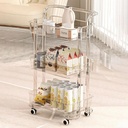Clear Storage Rack 3-Layers With Wheels/ رف تخزين شفاف 3 رفوف مع عجلات 