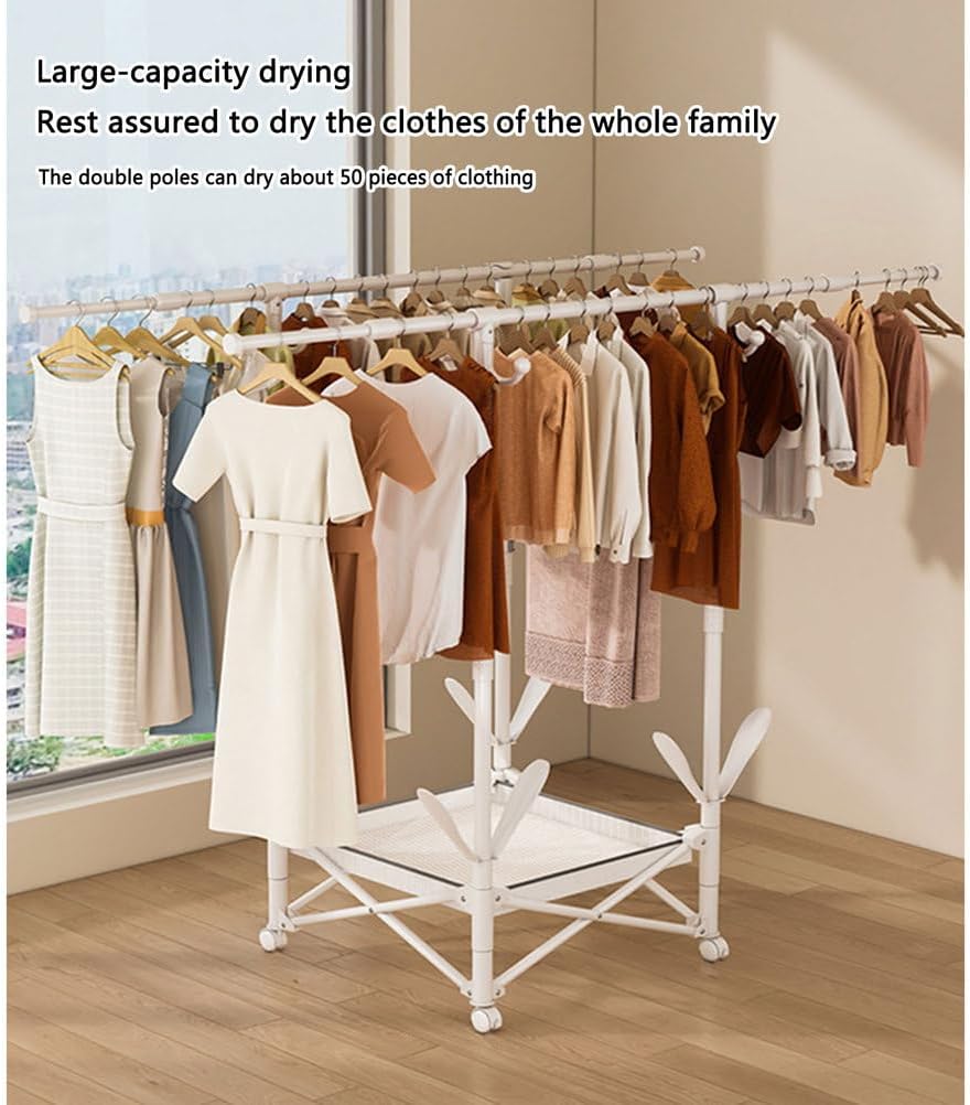 Double Clothing Rail Foldable Laundry Rack /رف تجفيف ملابس مزدوج قابل للطي