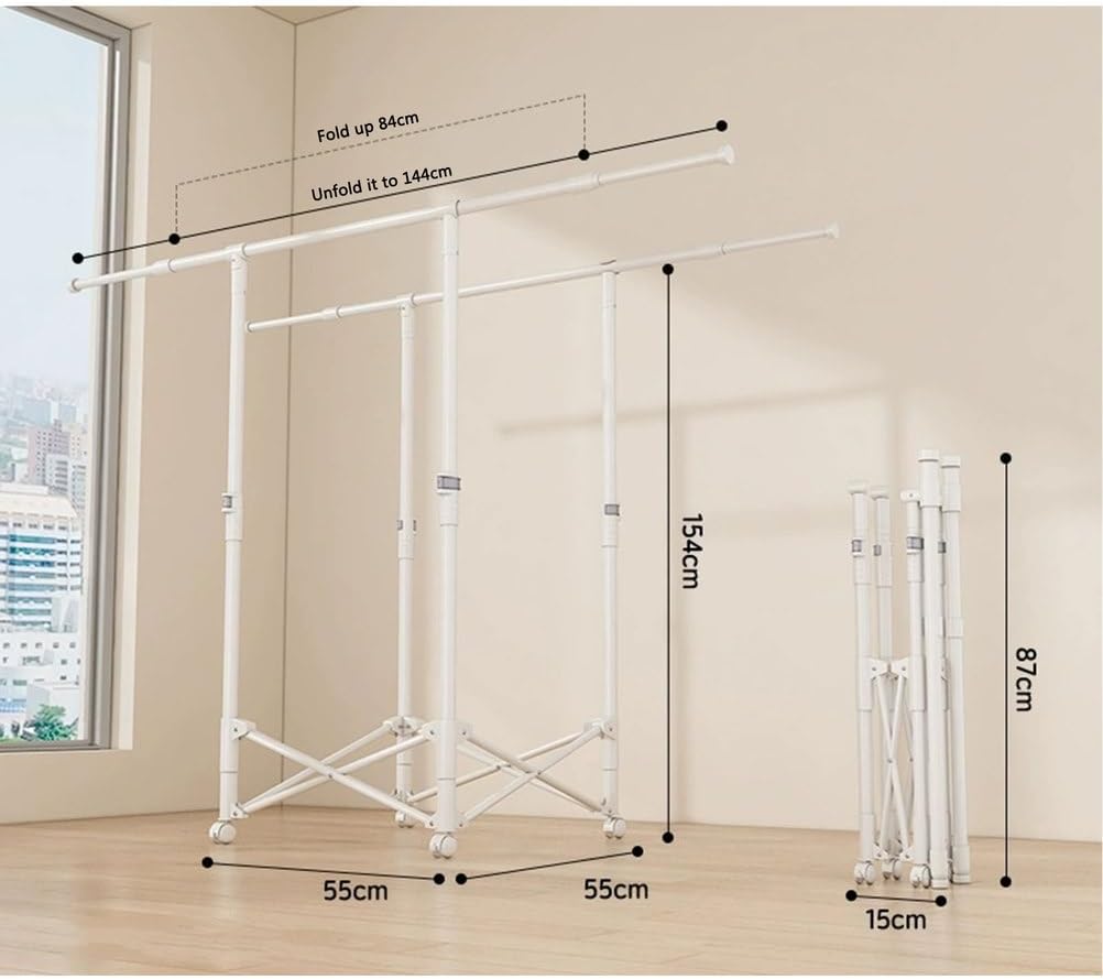 Double Clothing Rail Foldable Laundry Rack /رف تجفيف ملابس مزدوج قابل للطي