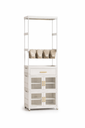 Long Clothes Rack with Drawers and Storage Cabinets 3 shelves/رف ملابس طويل مع أدراج تخزين 3 رفوف