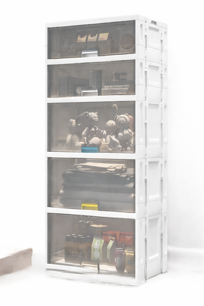 Transparent Stacking Plastic Storage Boxes / صندوق التخزين القابل للطي