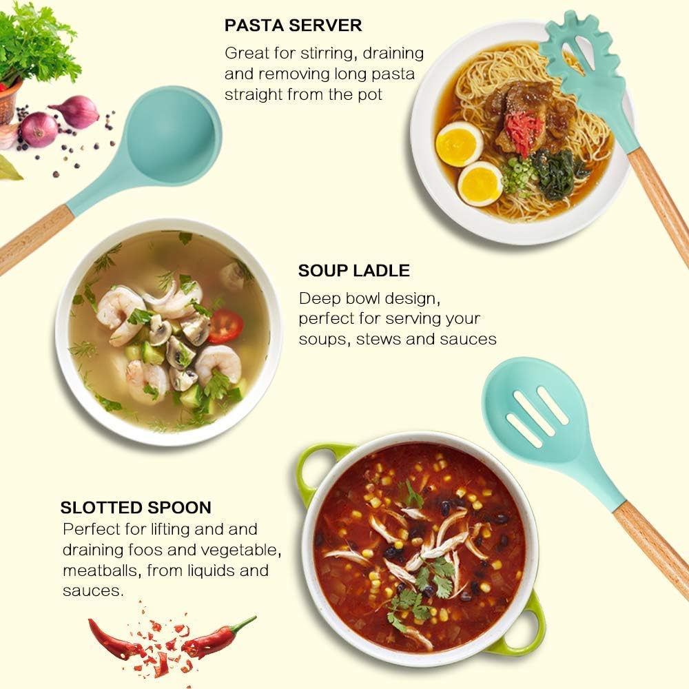 12-piece silicone kitchen utensil set/طقم أدوات مطبخ من السيليكون مكون من 12 قطعة