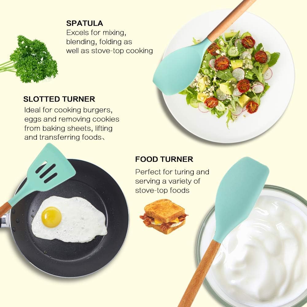 12-piece silicone kitchen utensil set/طقم أدوات مطبخ من السيليكون مكون من 12 قطعة