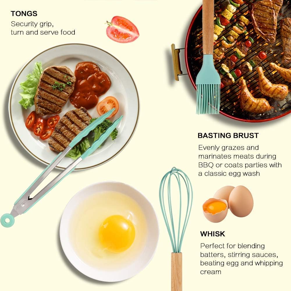 12-piece silicone kitchen utensil set/طقم أدوات مطبخ من السيليكون مكون من 12 قطعة