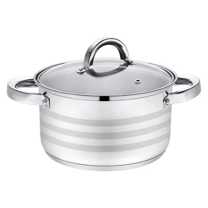 12PC stainless steel cookware set/طقم أواني طهي من الفولاذ المقاوم للصدأ مكون من 12 قطعة