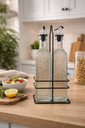 GLASS OIL BOTTLE SET 2PCs/طقم زجاجات زيت زجاجية (قطعتان)