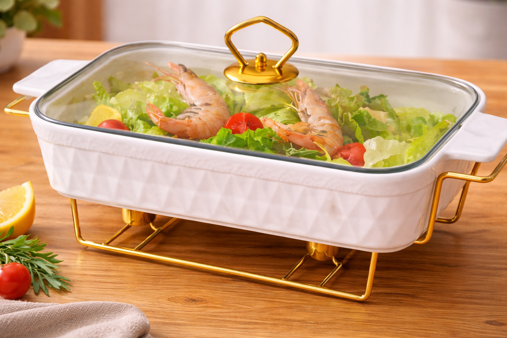 CERAMIC CHAFING DISH/طبق تقديم تسخية سيراميكي