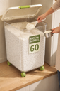 Rice Storage Container with Wheels 60L /حافظة تخزين الأرز بعجلات سعة 60 لترًا