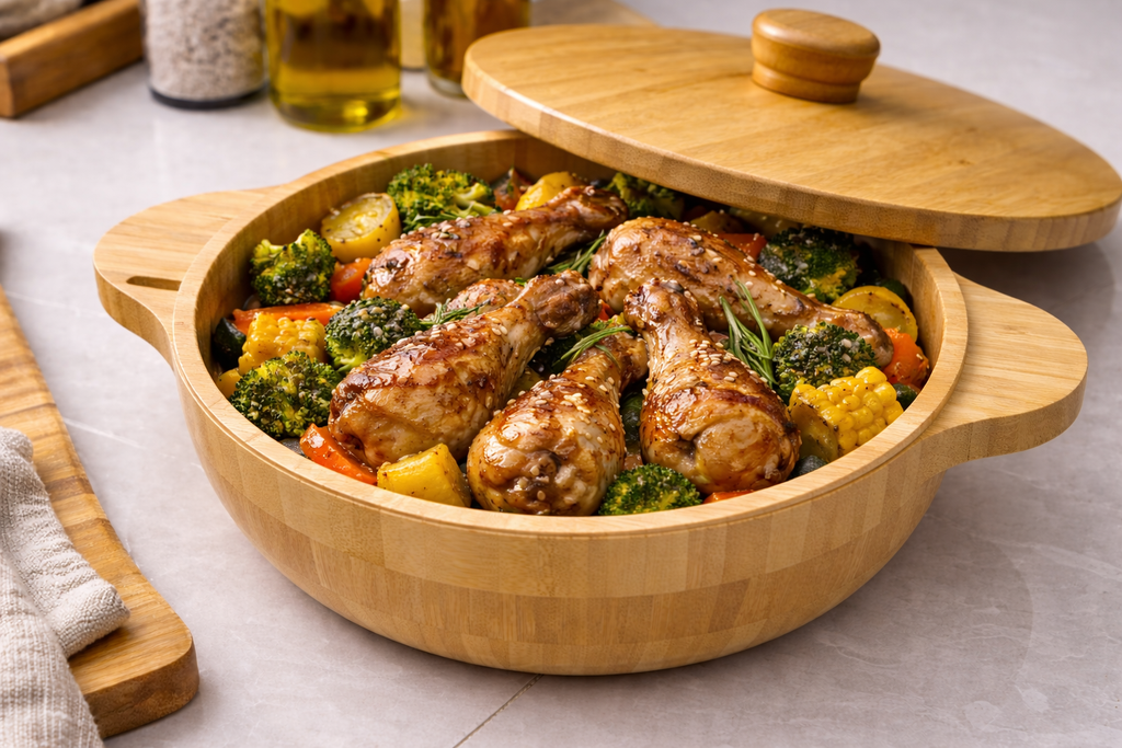 bamboo plate set/مجموعة أطباق الخيزران