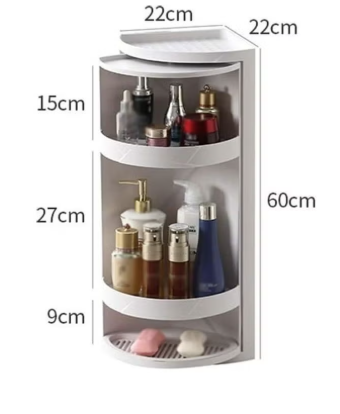 CORNER SHELF BIG/منظم أدوات الحمام الدوار للزاوية