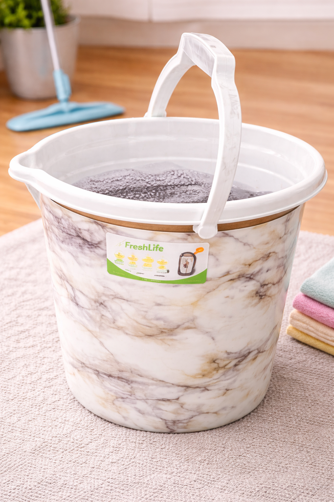 FRESHLIFE CLEANING BUCKET MARBLE WHITE 12 L / دلو تنظيف رخامي أبيض 12 لتر
