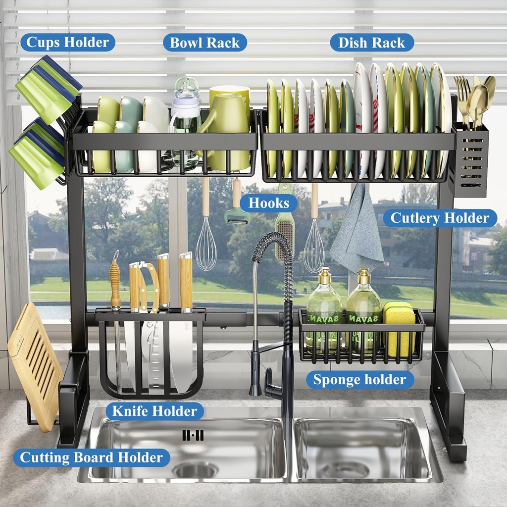 OVER SINK DISH DRYING RACK STEEL / ستاند التنظيم فوق المغسلة